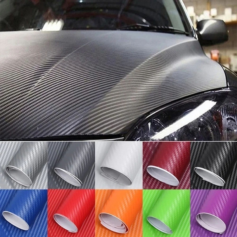 30cmx127cm 3D Carbon Fiber Vinyl Car Wrap Sheet Roll Film Car Stickers and Decal Motorcycle Auto Styling Accessories Automobiles