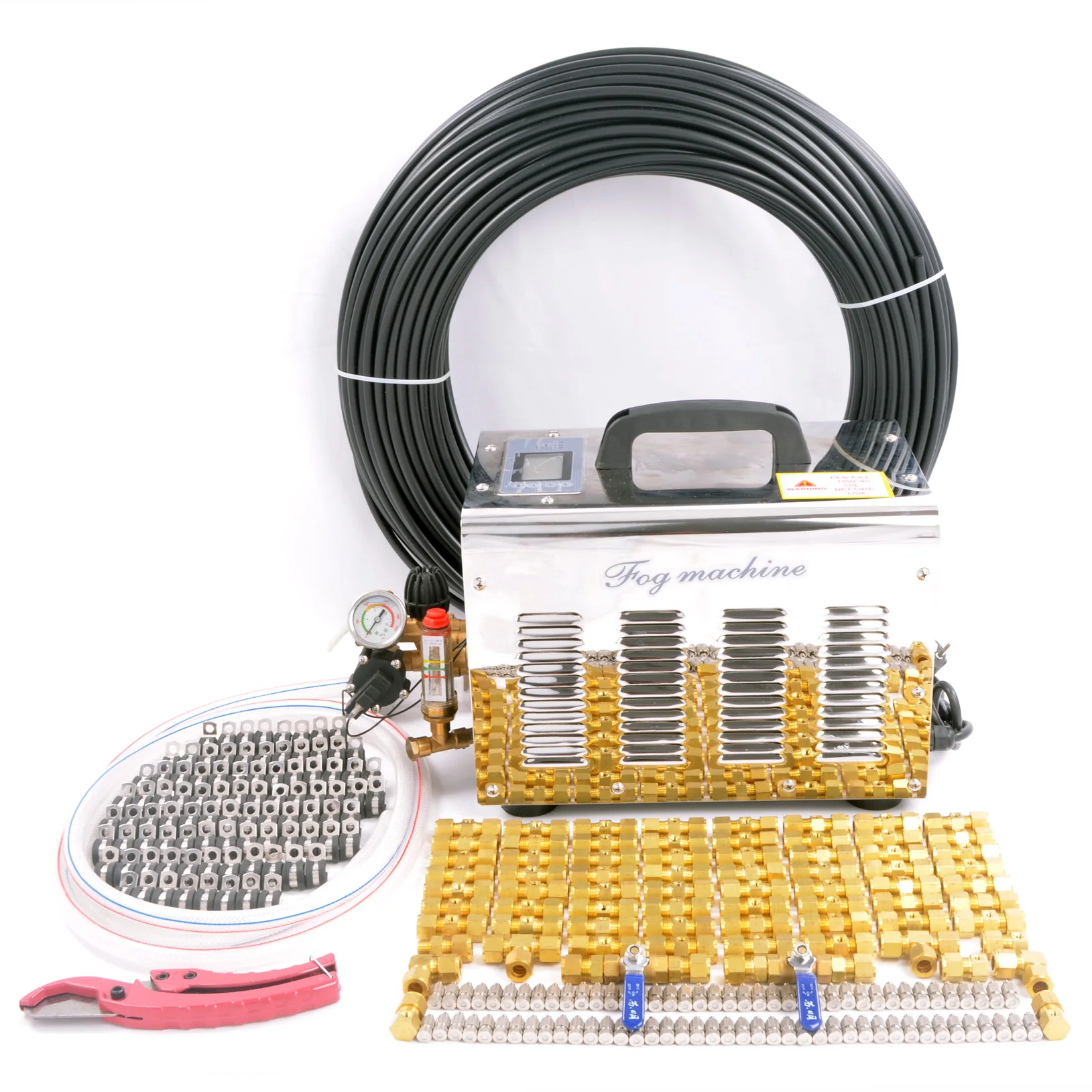 
1000PSI high pressure fog machine spray water misting system for restaurant greenhouse mushroom house outdoor poultry cooling 