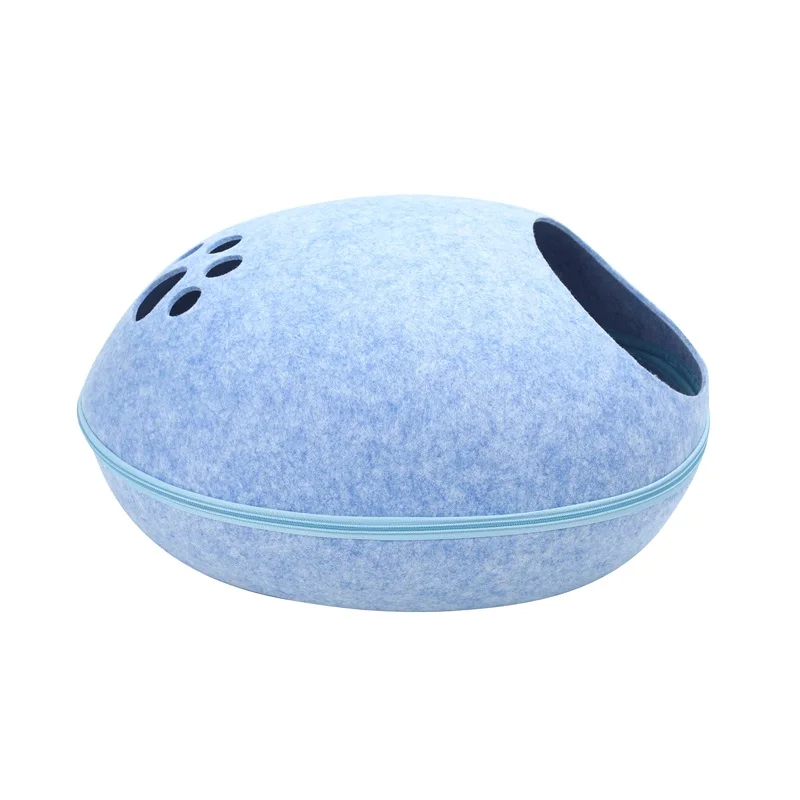 
Cheap factory price Cat Bed Sleeping Bag Zipper Egg Shape Felt Cloth Warm Pet House All Around Nest 