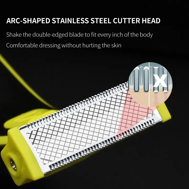 Electric Groin Hair Trimmer For Men - Pubic Hair Trimmer Body Grooming Clippers Rechargeable  Male Hygiene Razor