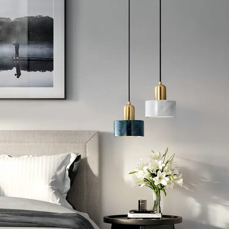 Chandelier light luxury Nordic Modern Marble Chandelier Pendant Light For Restaurant Balcony Bar Bedside Decorative Lamp