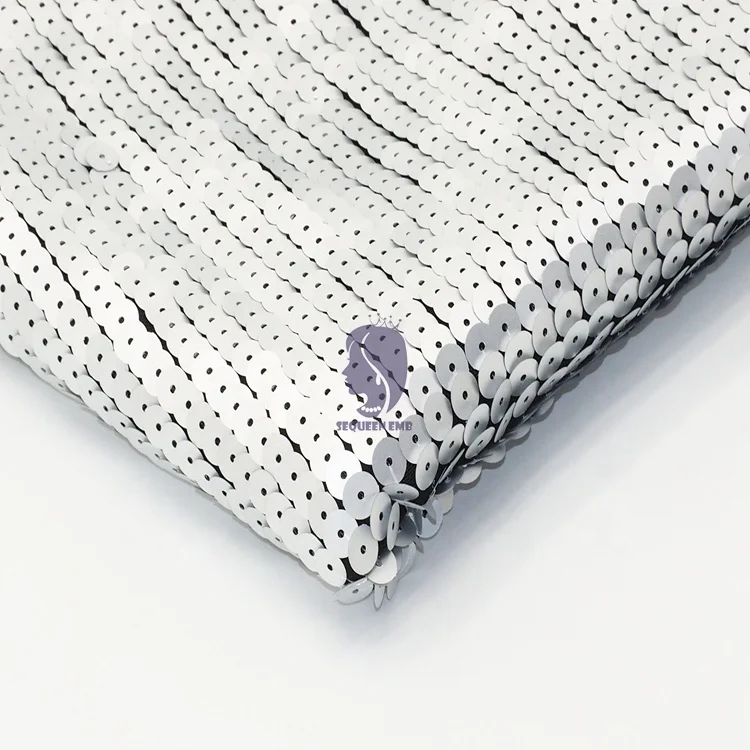 Custom Hot selling stripe Dark Navy white sequin on tulle mesh heavy sequin fabric for evening wedding holiday lace fabric