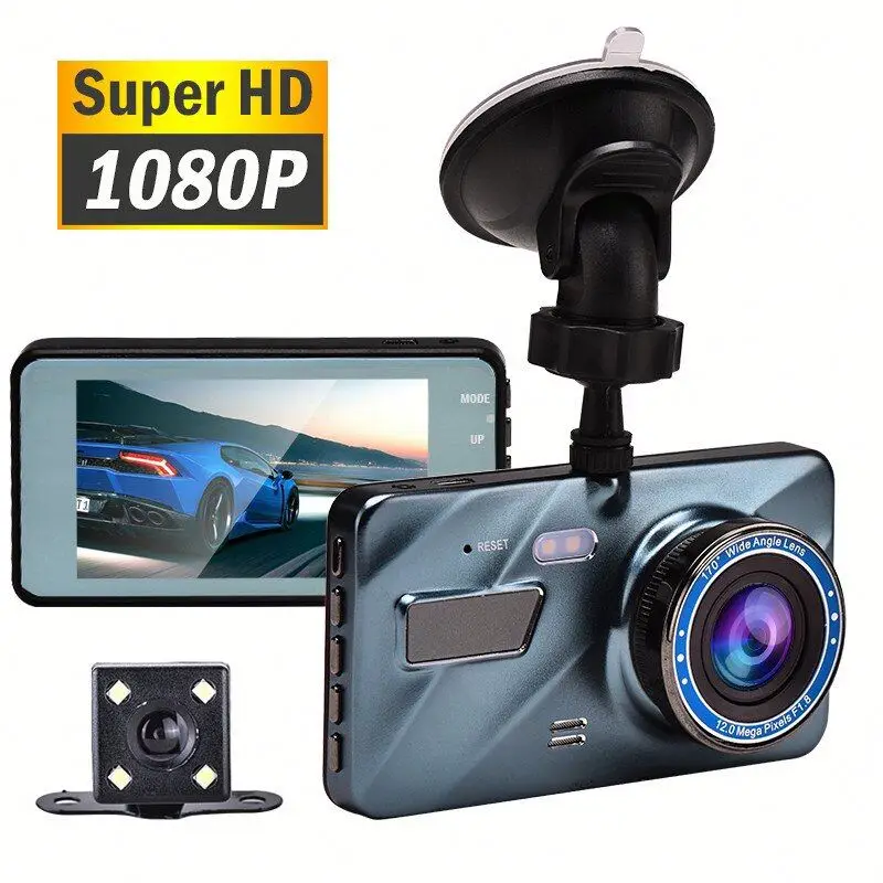2023 Driving Recorder Dash Cam 4 Inch Touch Screen 1080p Dual Lens Car Camera Dvr Front And Rear Dash Camera