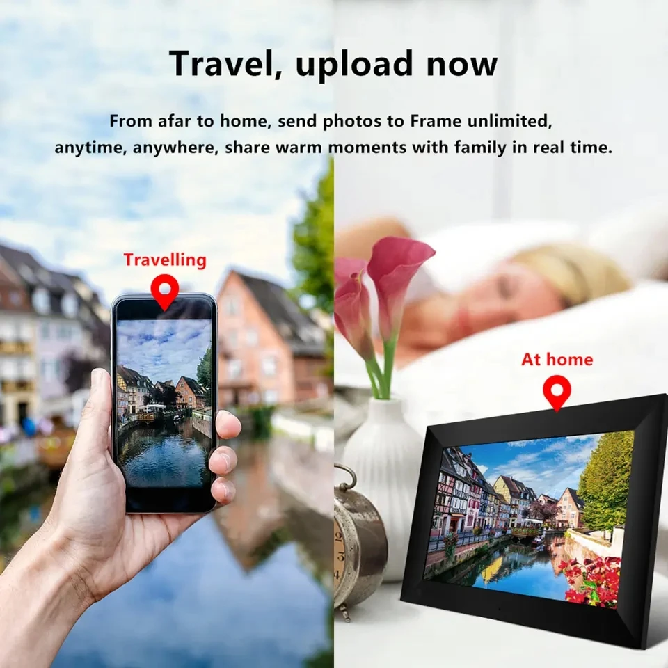 Android Wifi 10 1 дюймов цифровая фоторамка видео