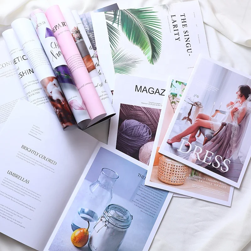 Fashion OEM Journal Book printer Print Soft Cover Full color Porter Custom Magazine Printing