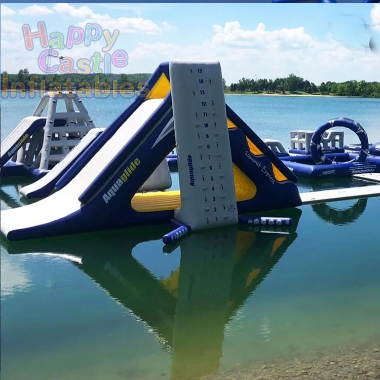 Customized large inflatable floating island water  slide  aqua park inflatable water games