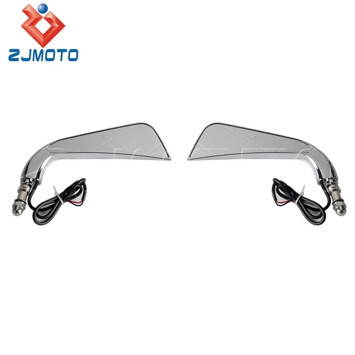 Motorcycle LED Left & Right Rear View Mirror For Harley Cross Bones Dyna Electra Glide Fat Boy Sportster Street Glide 1984-2014