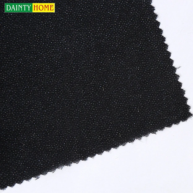Factory wholesale black 50D Interlining fabric woven clothing hot melt adhesive lining fabrics width 1.25m 1.5m
