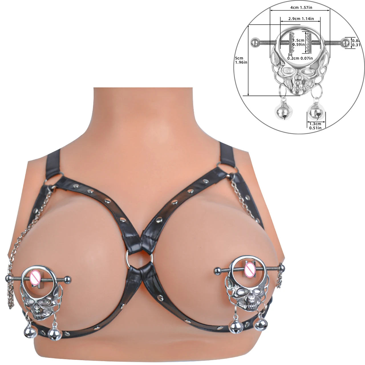 Breast clips and breast chains with metal collars SM games body porn development for master slave 4i group wholesale factory