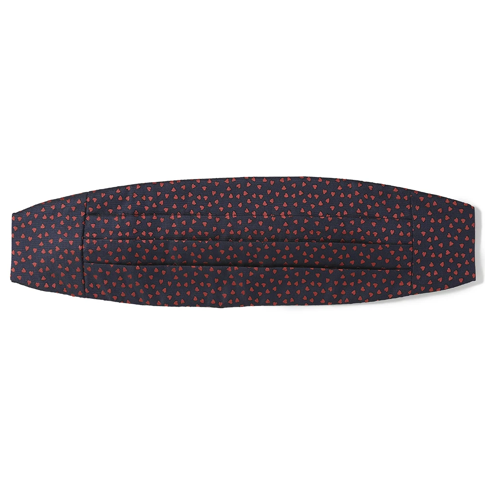 Cummerbund поставщик Cuyino мужской подарок на День Святого Валентина красные сердечки и любовь шелковистый поли жаккард ручной работы темно-синий Cummerbund