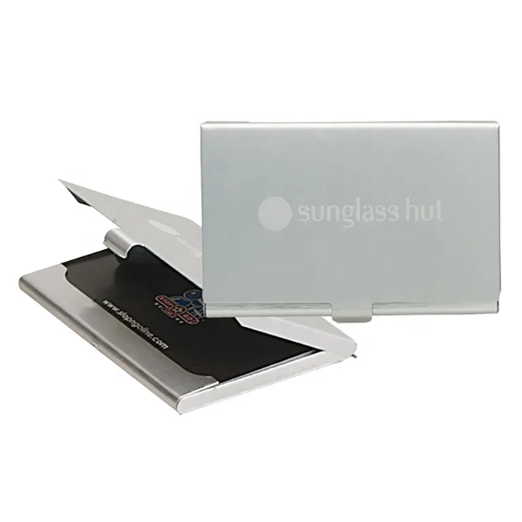 Case to Holder Silver Lightweight Aluminum Your Business Custom Laser Logo Business Card Box Aluminum Empty Coin Case Aluminum