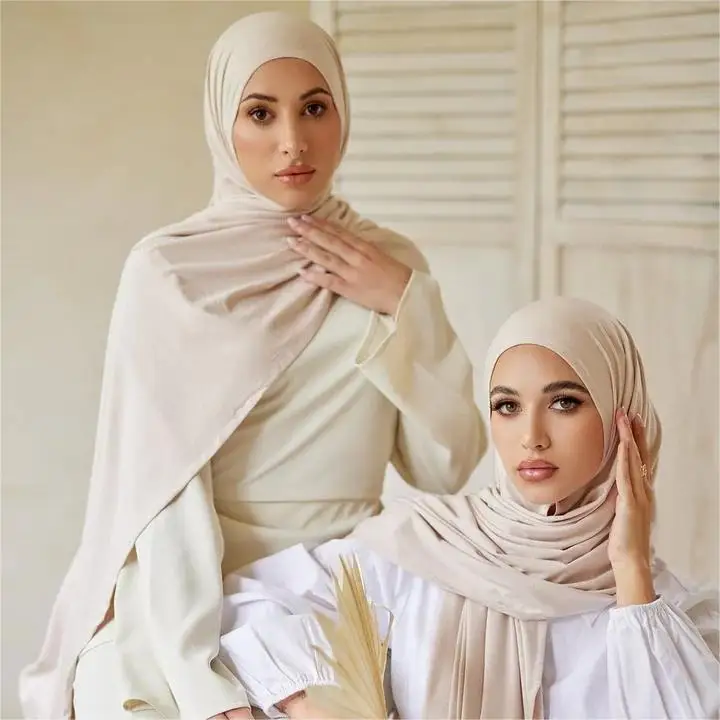 Muslim Jersey Cotton Hijab Lycria Lenzing Scarf Cool Feel Jersey Hijab For Netherlands Women Bamboo Jersey Hijab