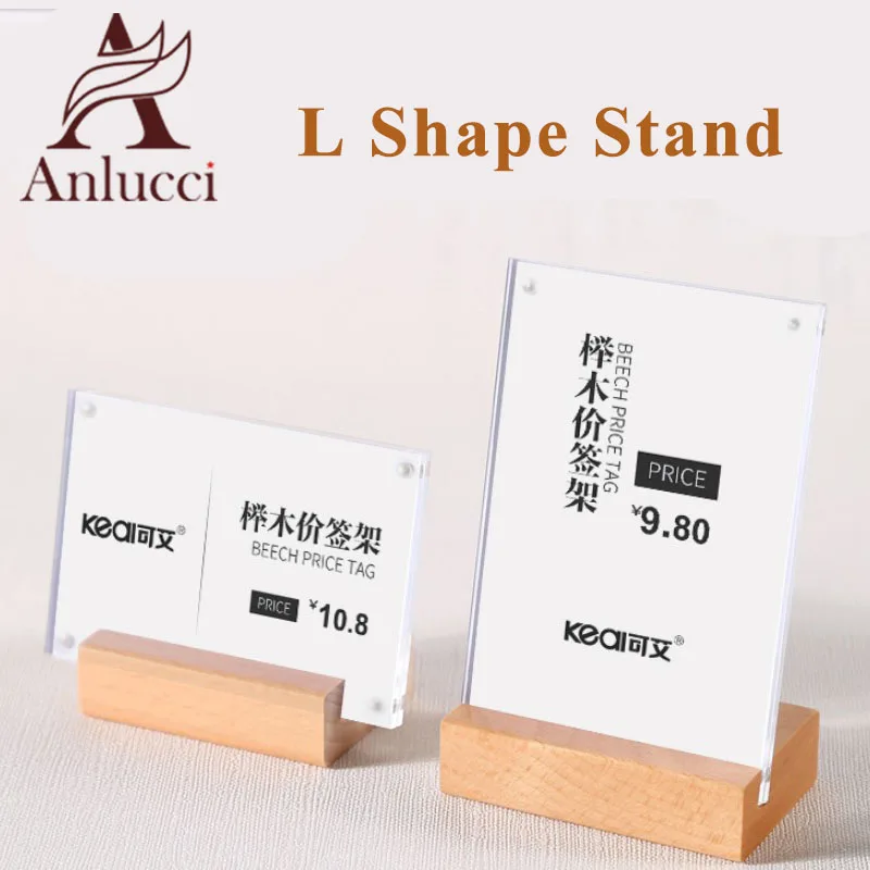 
Hot Selling High Quality Custom Wooden Base For Acrylic Menu Display 