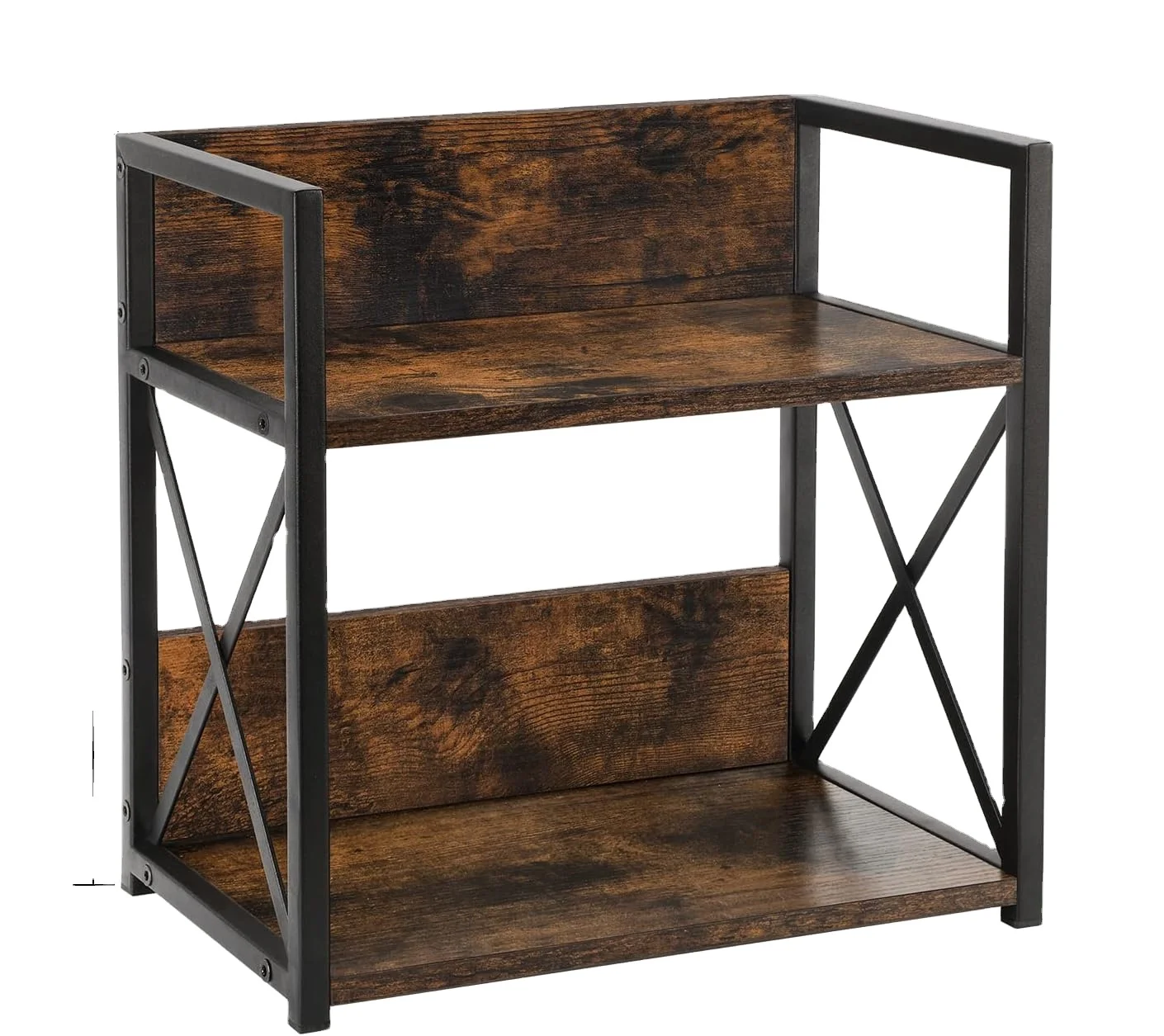 2 Tier Coffee Condiment Bar Accessories Organizer Station, Wooden Kitchen Countertop Storage Spice Rack Shelf