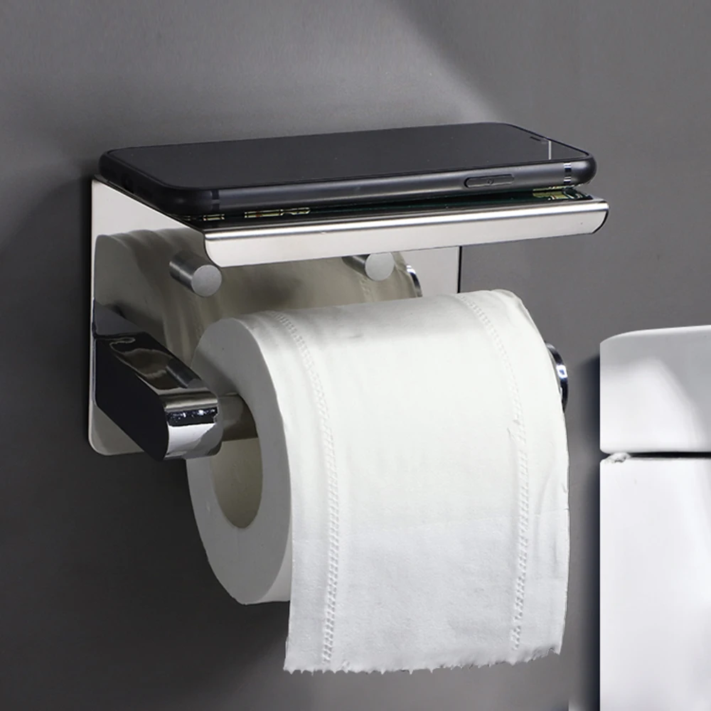 High Quality Waterproof Black Hotel Room Bathroom Stainless Steel Toilet Paper Holder