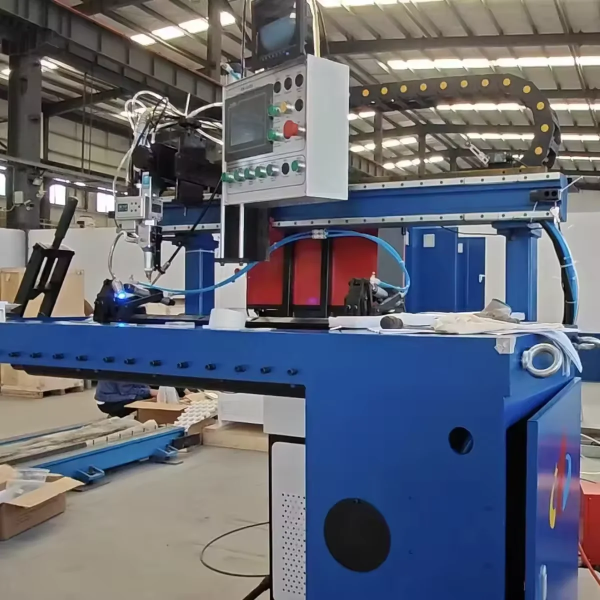 FED 3000w Automatic metal cylinder tank duct chimney seam welding machine TIG Mig Laser Welder