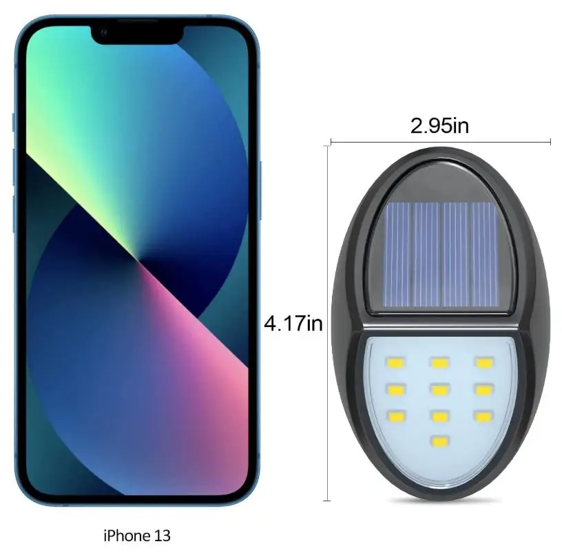 IP65 Waterproof Outdoor Professional 10 Leds Wall Mounted Black Powered Small Solar Deck Fence Lamp Lights  For Garden Pathway