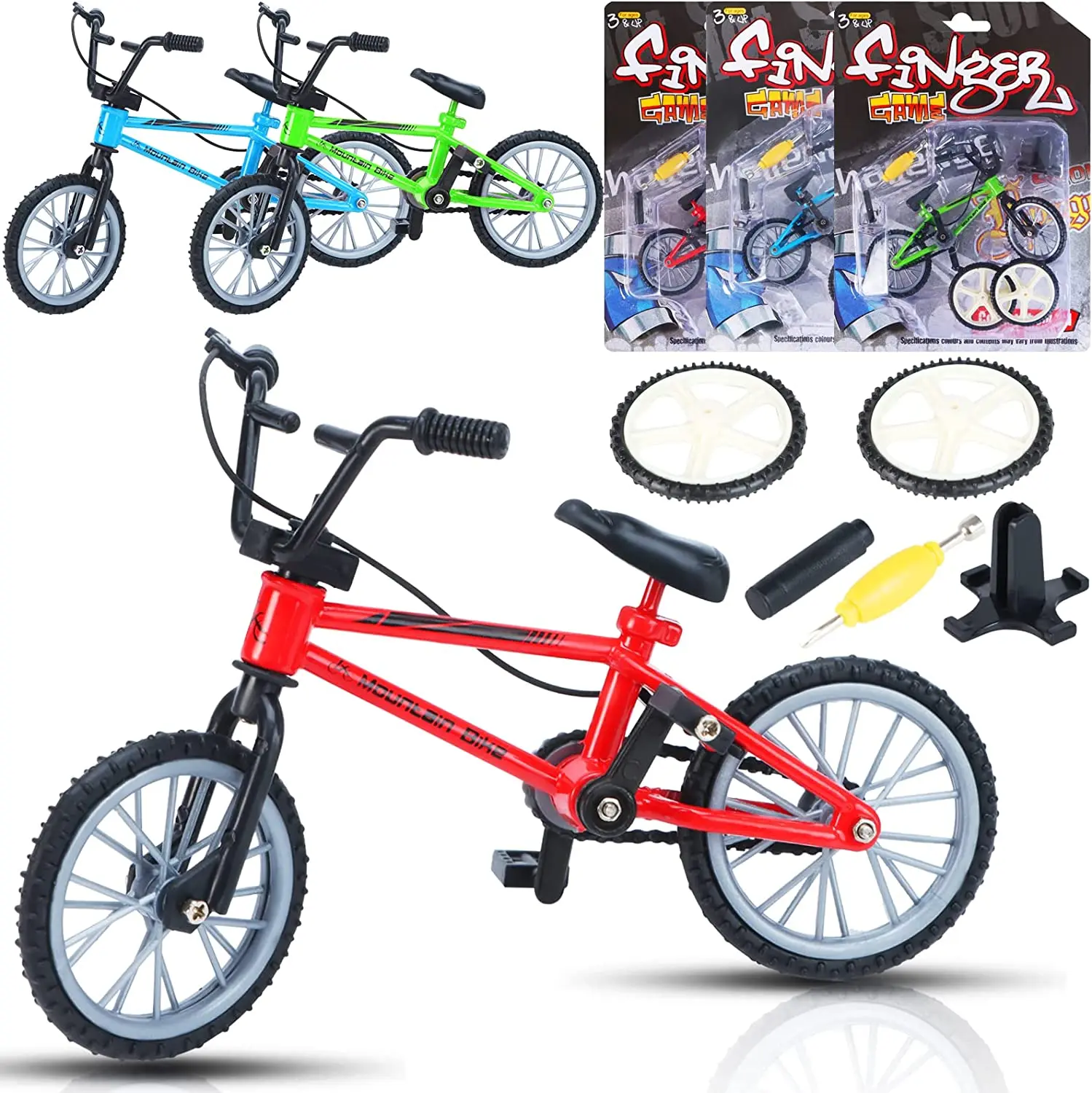 Toy finger cycling bike finger mini alloy bike double rod mini racing finger bike