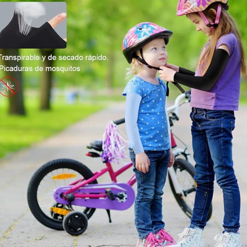Custom Summer Sunscreen Cooling Breathable cycling arm sleeves Baby Use Ice Silk compression arm sleeve for arm