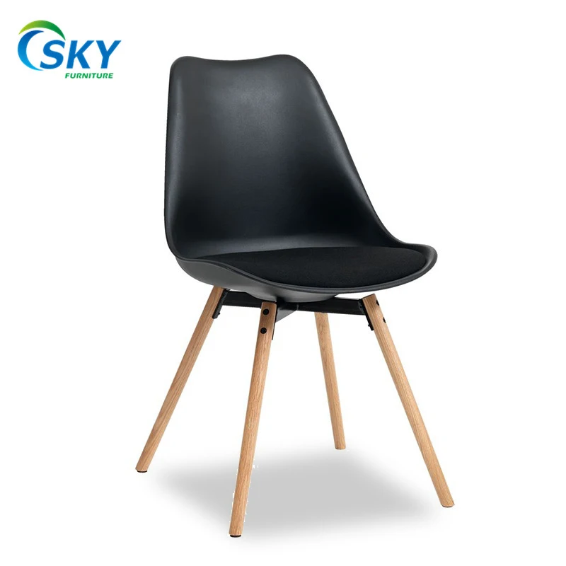 SKY home black white dining room furniture les chaises en plastique cushion solid wood dining chair