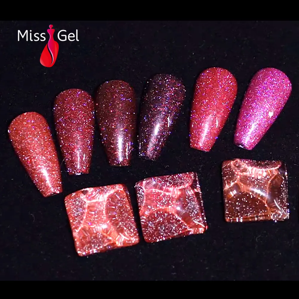 Wholesale Supplies Custom Logo Oem Color Disco Reflective Glitter UV Nail Gel Polish 15 ml Esmalte Gelpolish