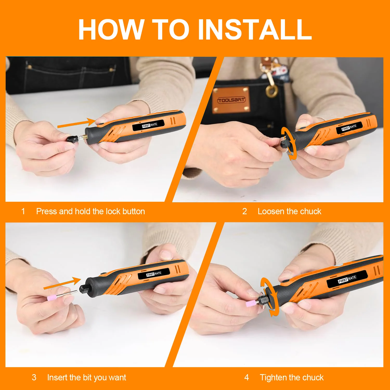 Rotary Tool Kit 5 Speed Power Rotary Tools with 84 Accessories,4V Rechargeable Power Rotary Tool