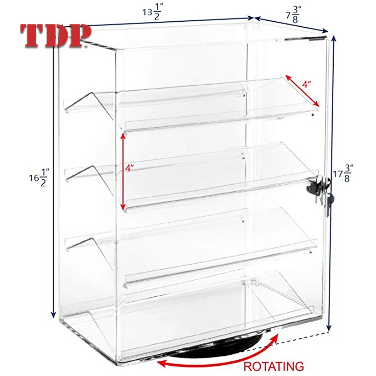 Clear 4 Tier Rotating Sunglasses Display Stand Acrylic Eyeglasses Show Case Shelf 1/10 acrylic action figure display case