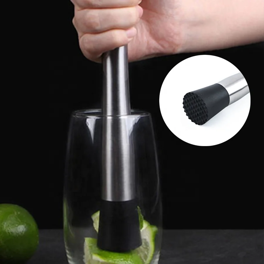 8 inch bar tools mojito and drink pestle stainless steel cocktail muddler