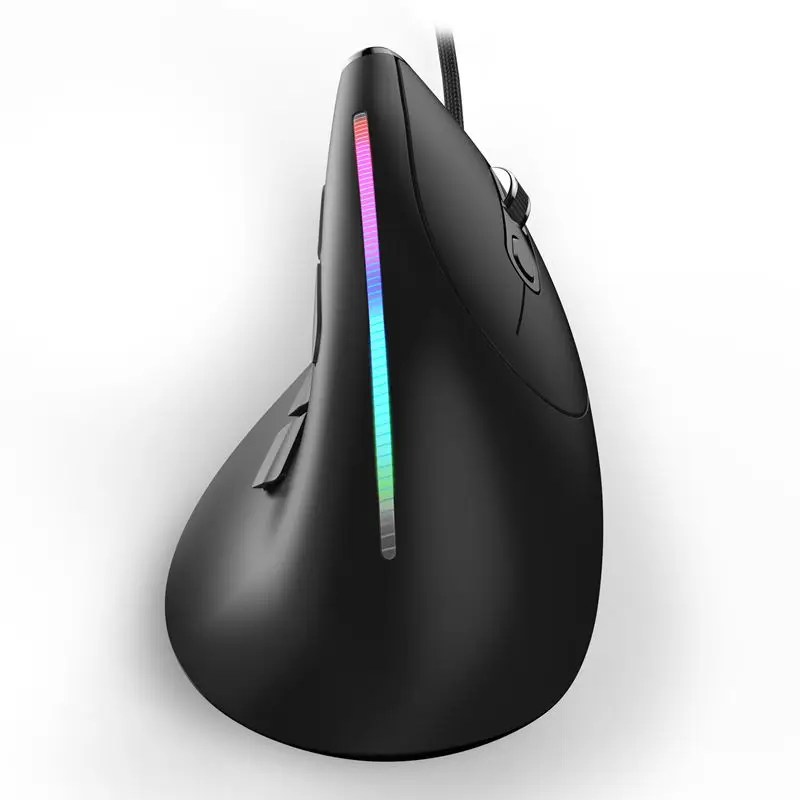 2022 Новый T-50 ZELOTES Вертикальная игровая мышь Регулируемый DPI Проводная RGB Освещение Эргономичный USB мыши программируемый