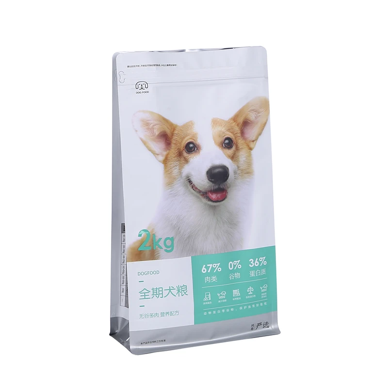 Chinese supplier China customized commercial colour-printed plastic flat bottom 25kg bag of cat and dog nylon food for sale