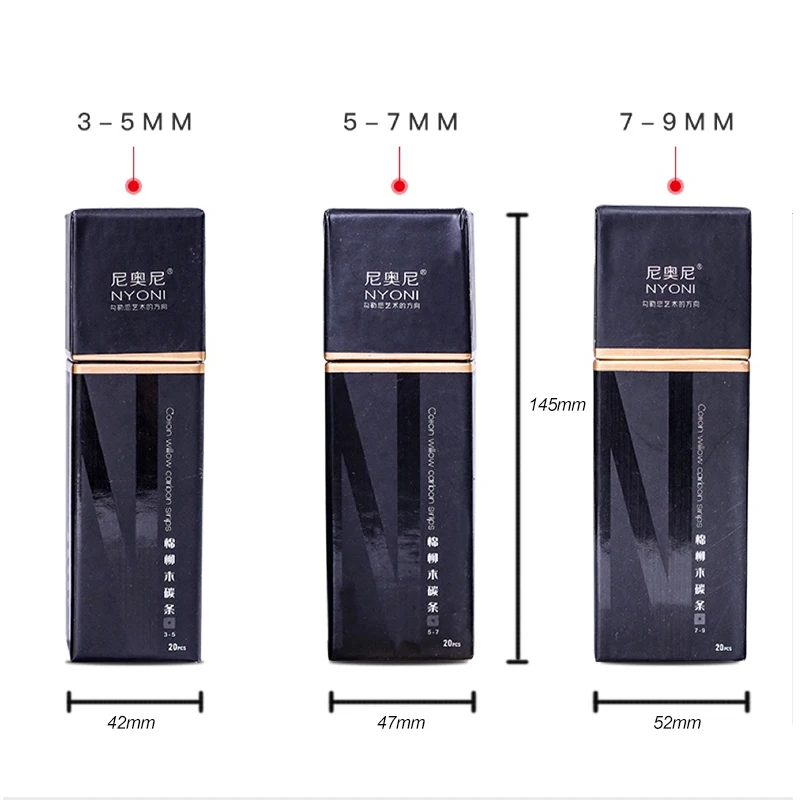 NYONI N8137 5-7mm Professional Art Square Willow Charcoal Strip