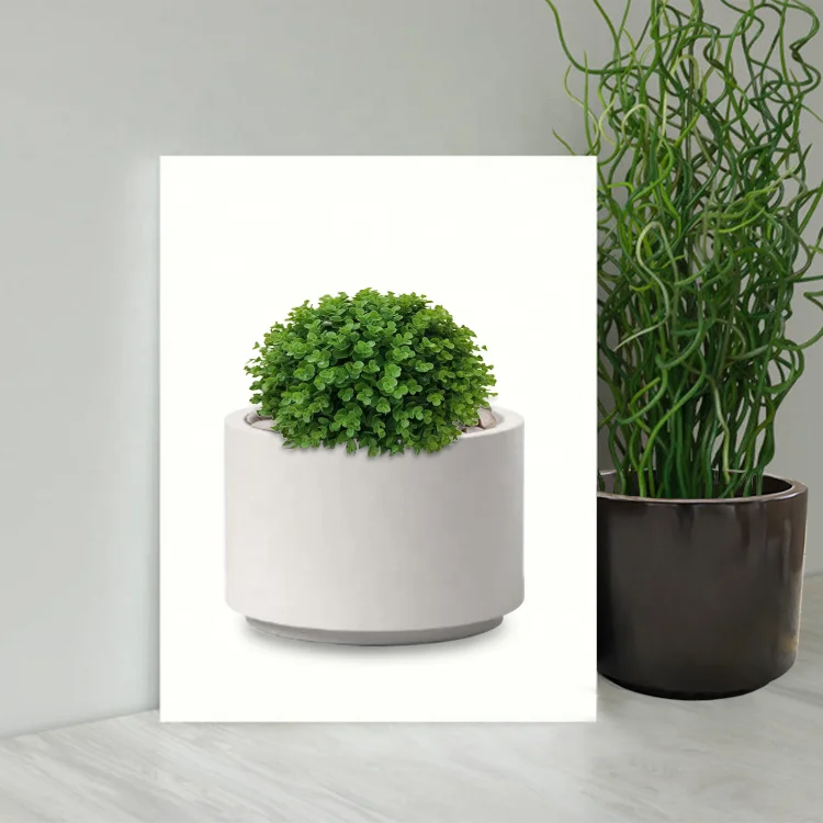 Outdoor fiberglass cylindrical flowerpot garden round planter pot