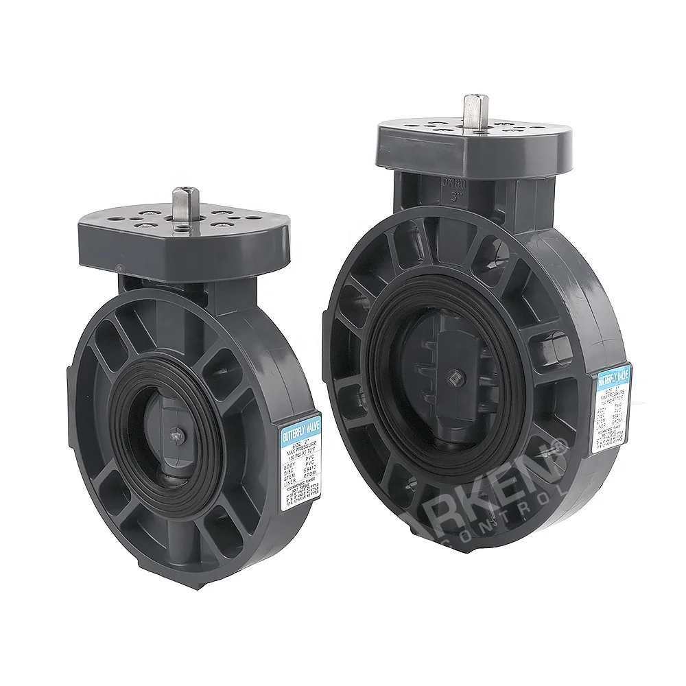 Manufacturer Wholesale Valvula Borboleta DN50 DN100 Flange UPVC PVC Butterfly Valve Headless Type