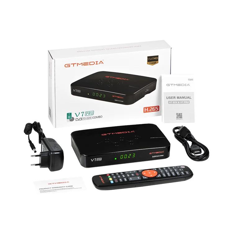 New HD Decoder GTMEDIA V7 PRO CA Set Top Box DVB-S S2 S2X DVB T2 Combo Satellite Receiver Support CI Card Slot ACM H.265 PowerVu
