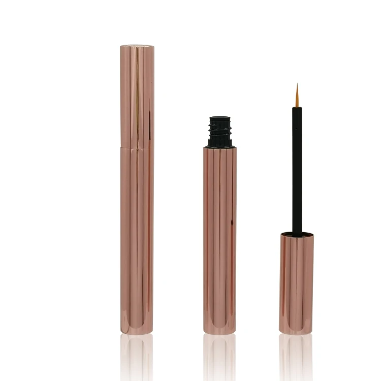 Low MOQ 2ml 3ml 4ml empty aluminum glossy or matte gold,silver,rose gold eyelash and eyebrow serum slim bottles tubes container