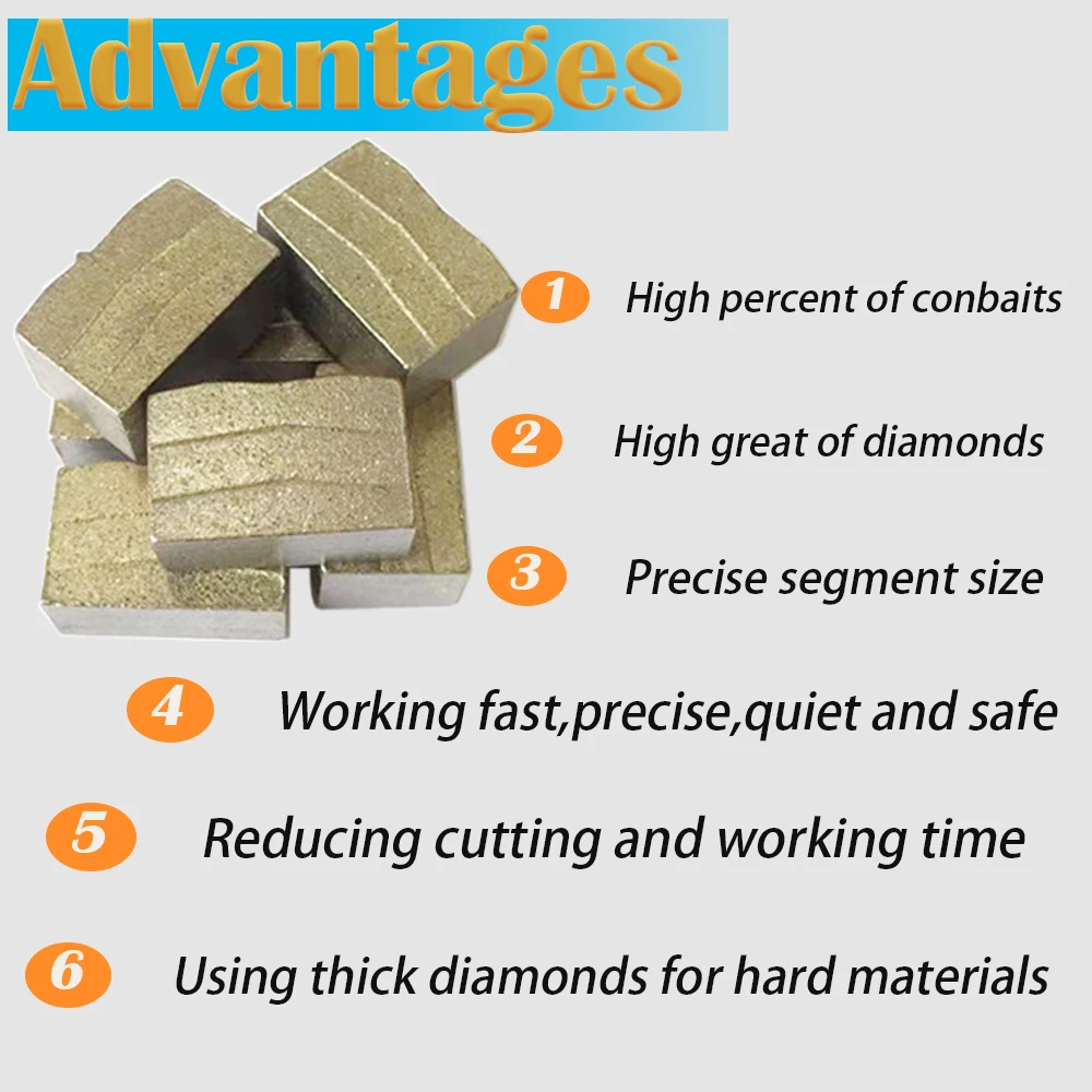 Rz customized segment diamond tools oem odm concrete limestone sandstone Granite Marble Diamond Segment