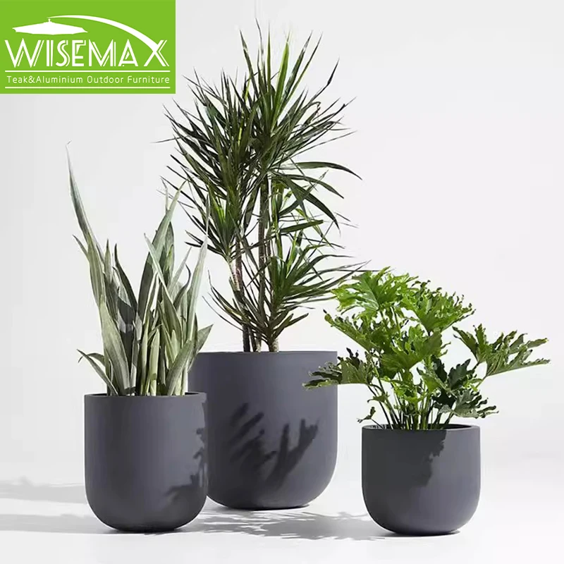 WISEMAX мебель в скандинавском стиле минималистский цементный цветочный горшок современный уличный круглый напольный для сада двора