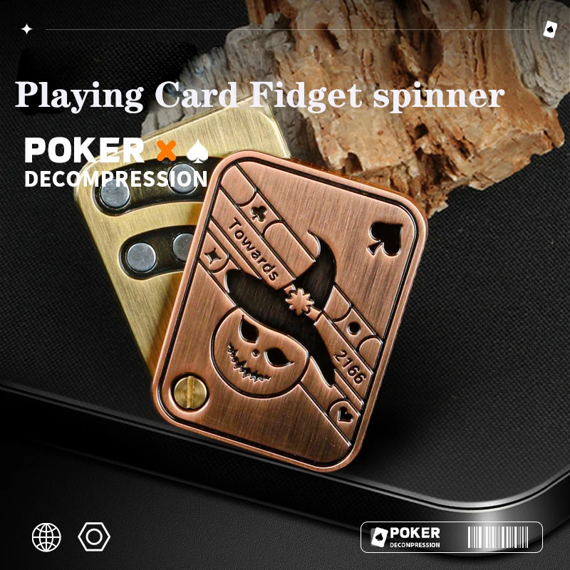 New Poker Card Texture Portability Papa Coin AK Hand Launched Decompression Toy  Fidget spinner