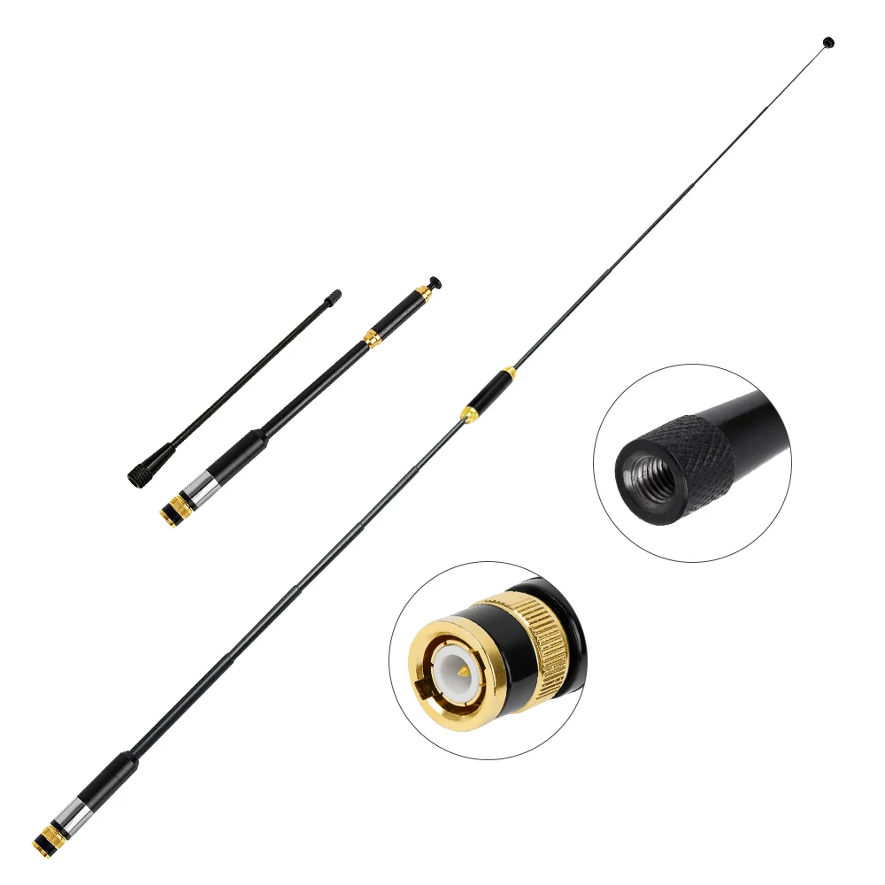High performance dual band 144/430MHz walkie talkie antenna 3.2/5.6dbi high gain ham radio antenna VHF/UHF telescopic antenna