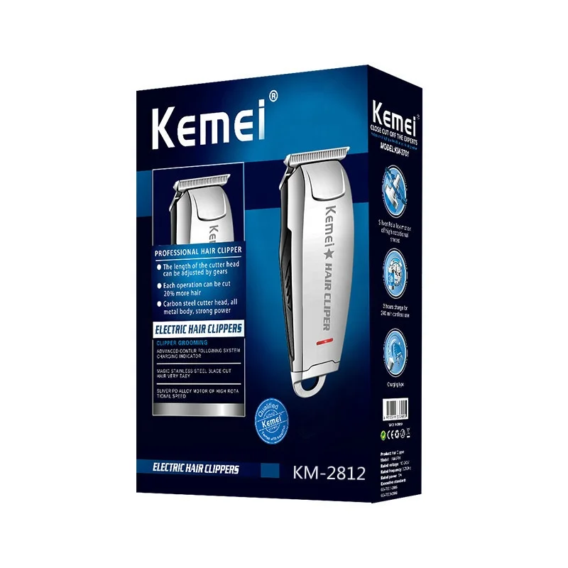 Kemei-2812 HairTrimmer 0mm Electric Hair Trimmer Professional Haircut Shaver Carving Hair Beard Trimmer Machine Styling Tools
