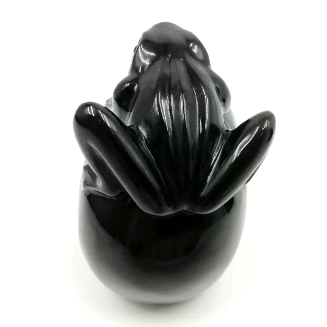 Wholesale high quality obsidian human head skulls with fog pentadactyla natural crystal carving for feng shui