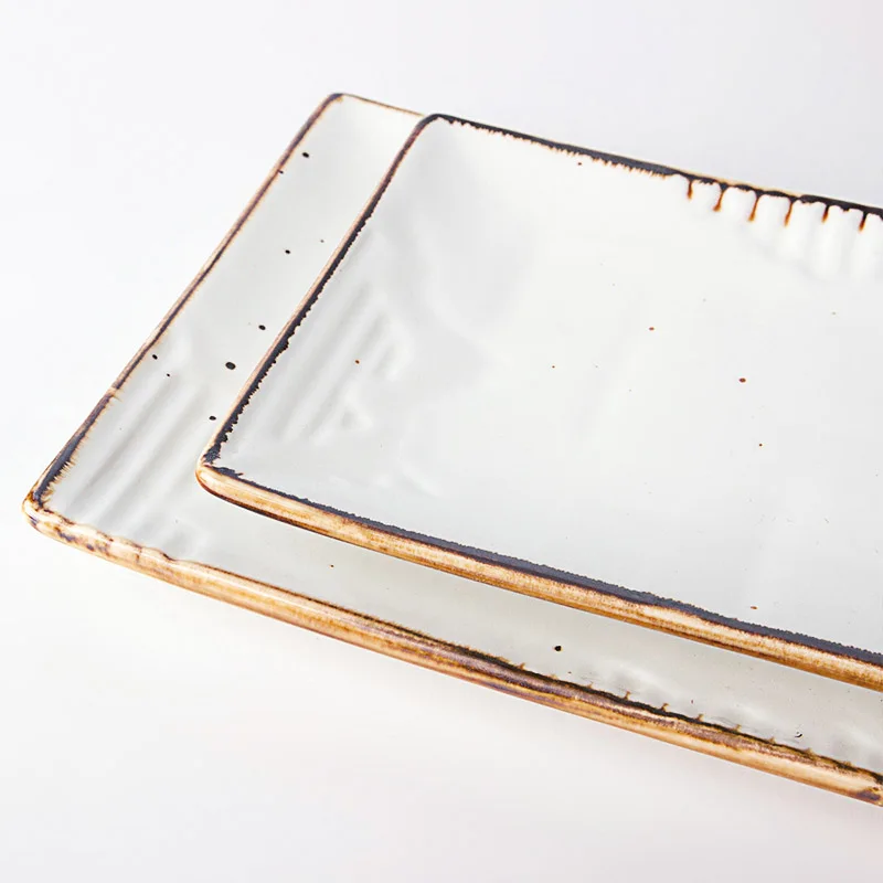 Top Choice Banquet Lunch Rectangle Plate Ceramic, Restaurant Plate Porcelain