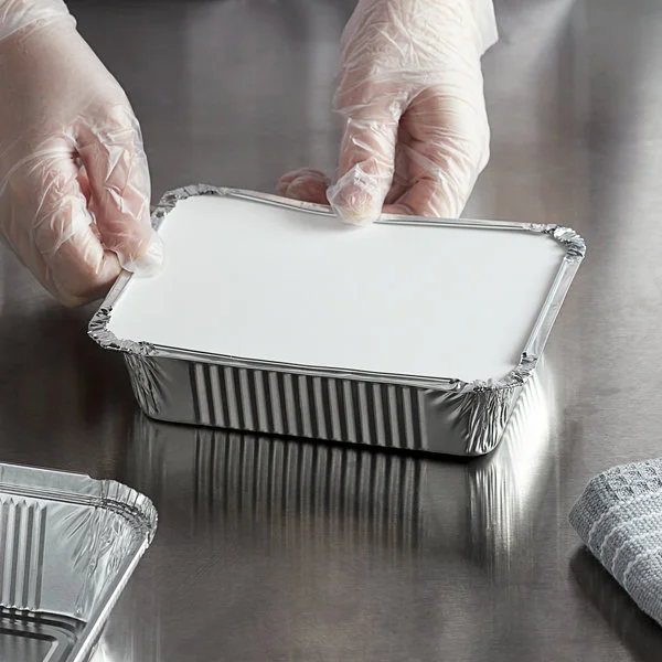 Алюминиевый лоток для пищевых продуктов 200 размеров с крышкой одноразовый алюминиевый контейнер фольга поддоном хранения