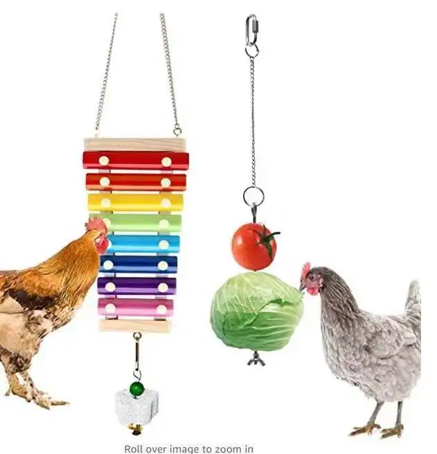 chicken Bell Strings Chewing Pet Parrot Bird Toys Part Soft Set Supplies Bird Cage Accessories