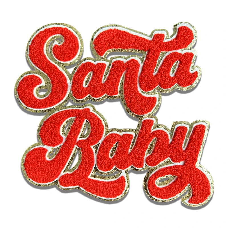 New style custom football patch letter chenille patches iron on for clothing jackets diy logo Embroidery Embroidered