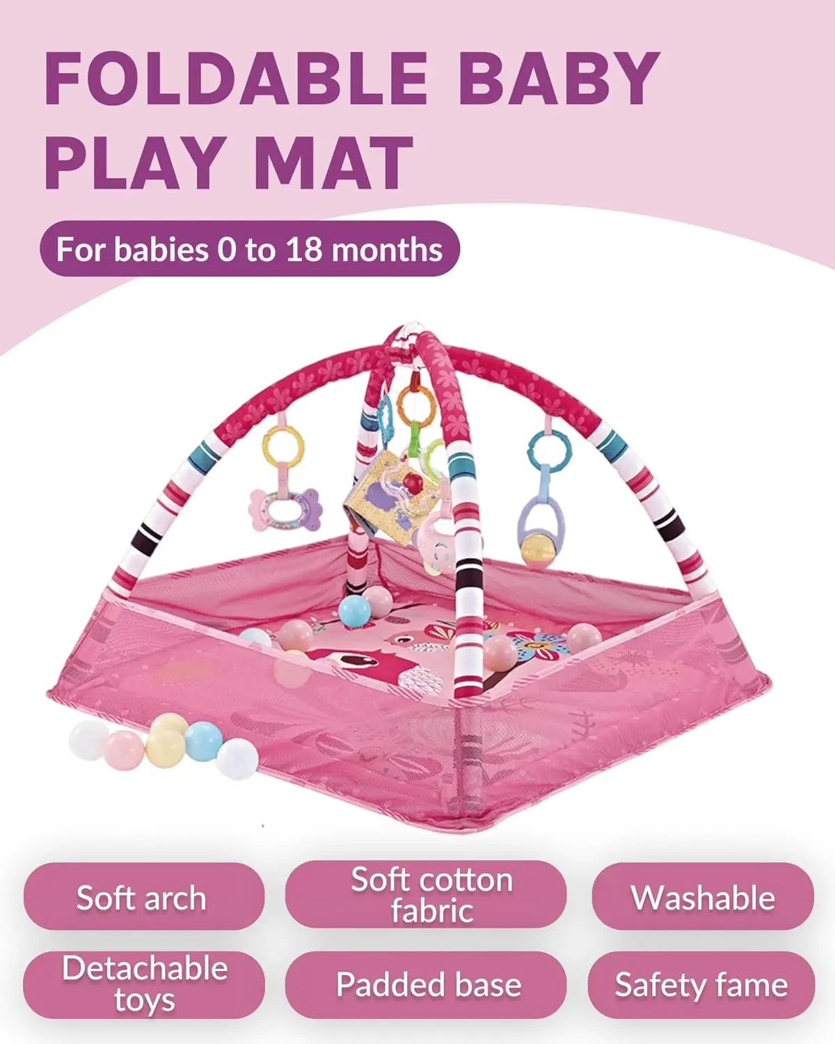 Soft Playpen Infants Boys Girls Floor Foldable Mat Play Mats Carpet Non Toxic Baby Activity Gym And Ball Pit