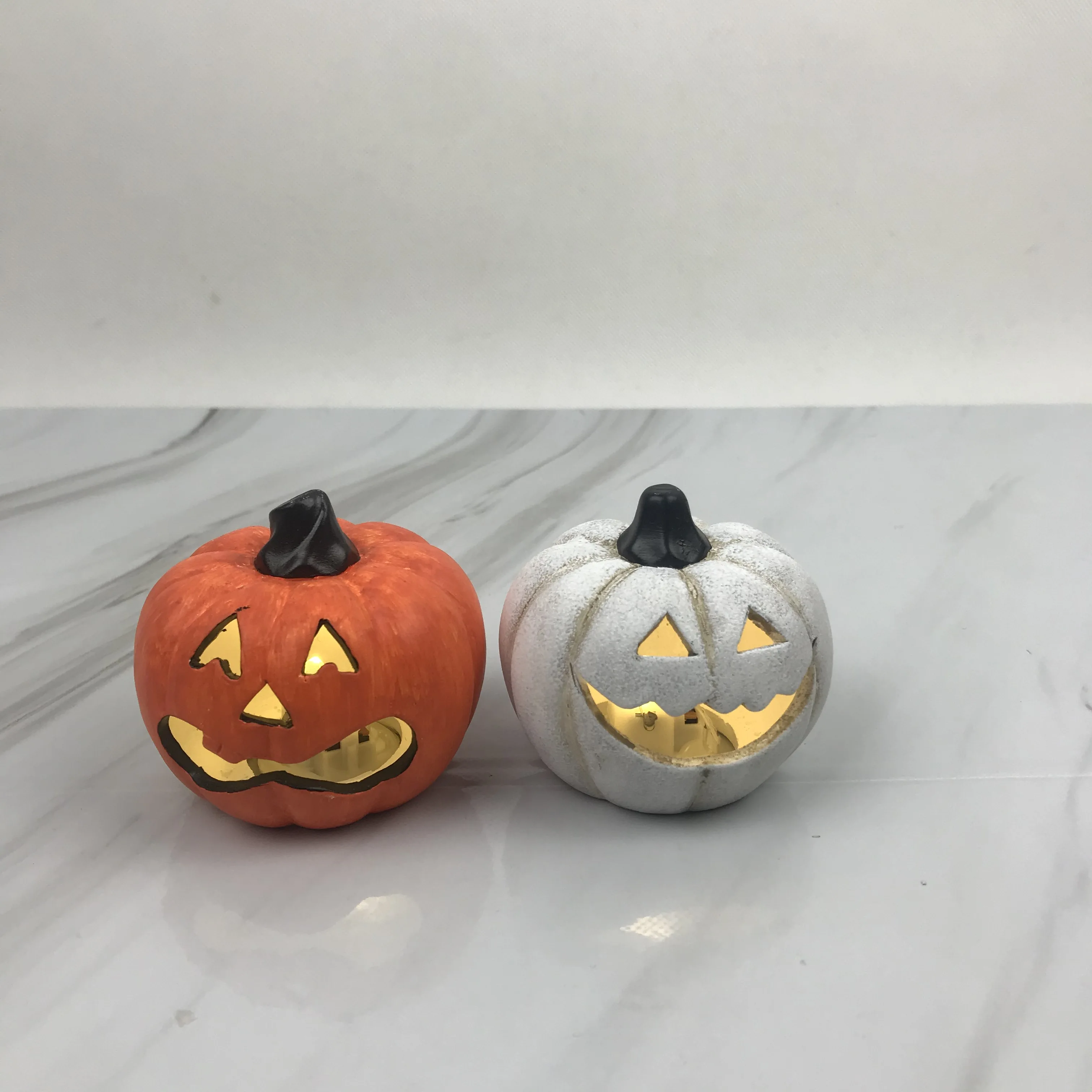 ceramic decoration  pumpkin small ceramic pumpkin with led light