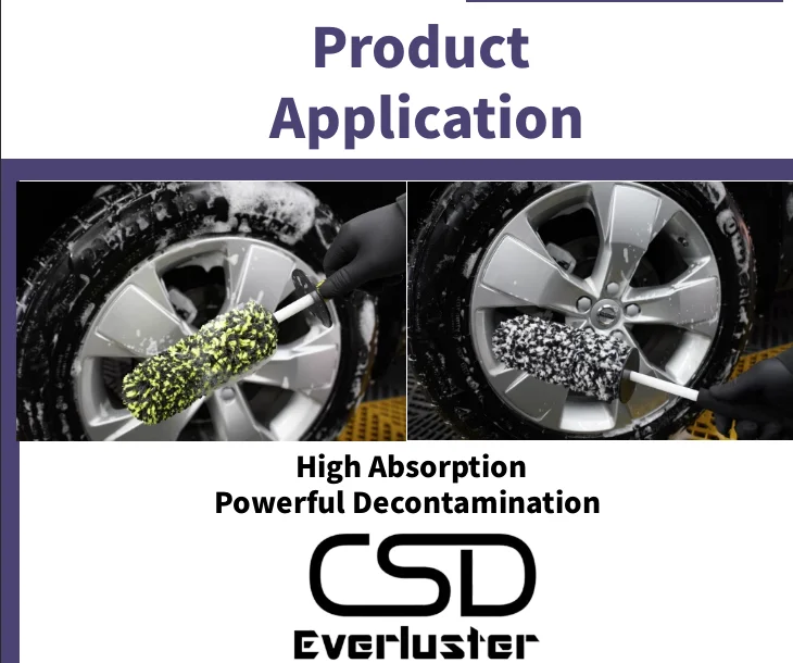 2022 Newest Product  Two layer Flat Car Wheel Microfiber Brush for Wheel