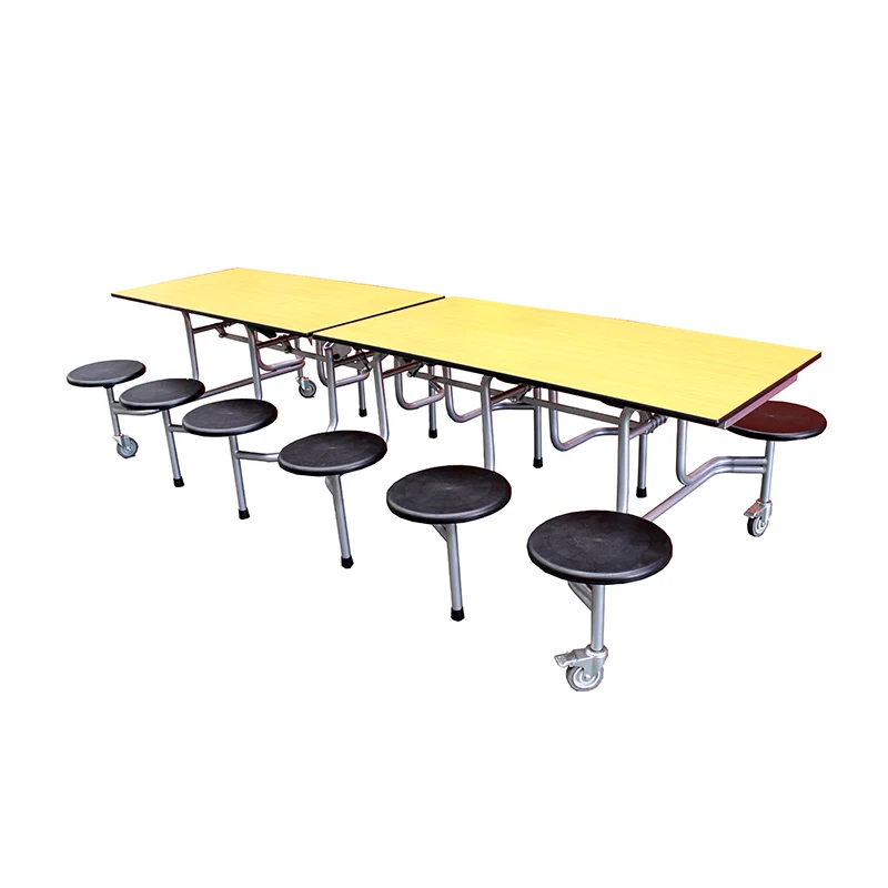 High School Dining Room Canteen Folding Table and Chair Sets for Sale, School Canteen Table Modern 1 Set School Desks Set/ Wood