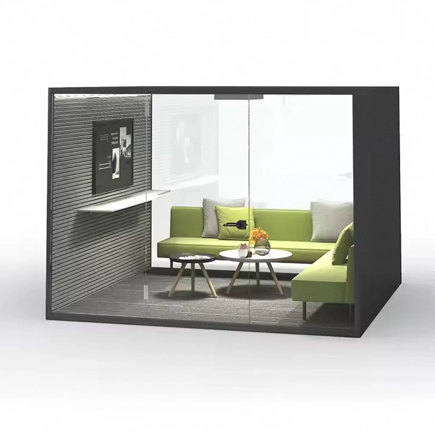 Private Telephone Call Pod Soundproof Office Meeting Phone Booth Acoustic Glass Outdoor Office Pod